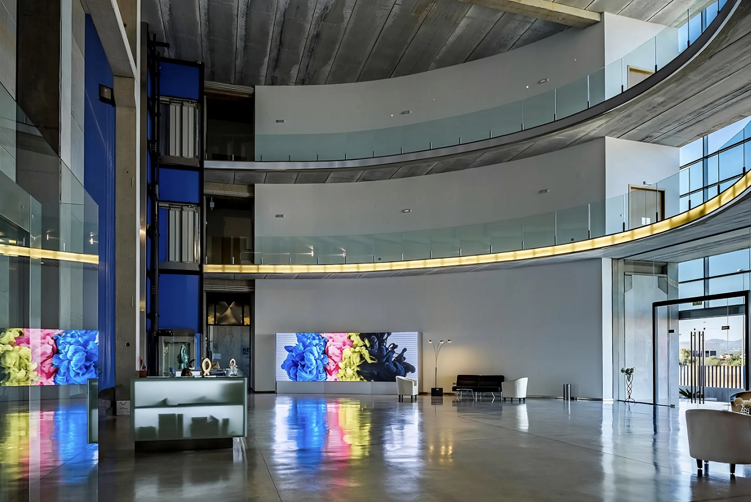 Lobby of KERAjet headquarters in Almazora